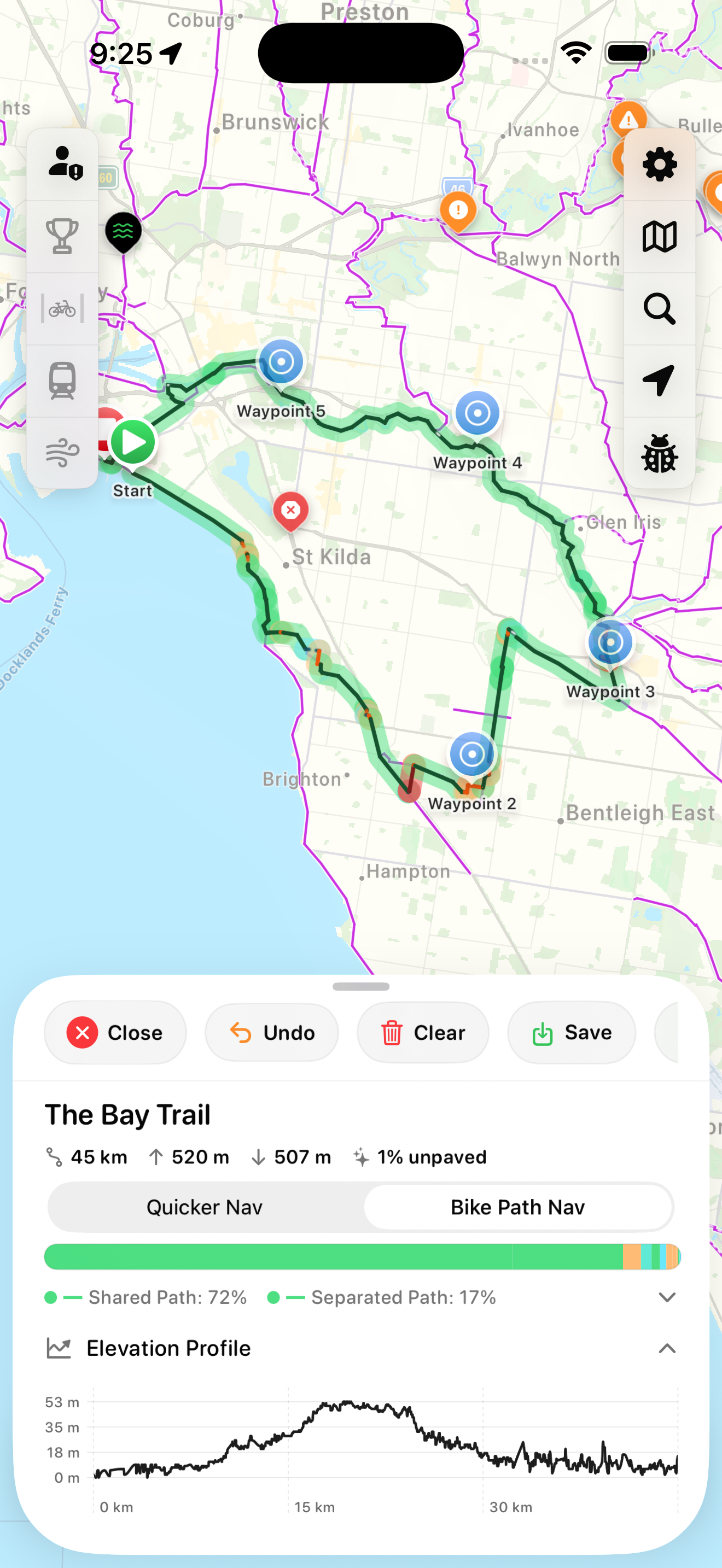 Choose your route type